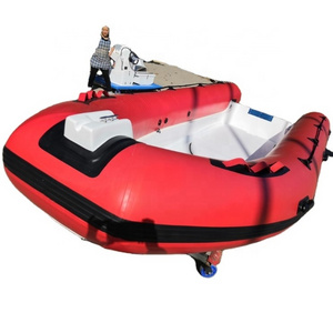 CE 5.2m Red New made in China fiberglass inflatable boat with plywood seats