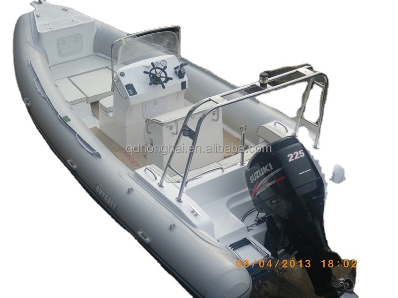 6.8m Made-in-China Factory Price  High Speed rib Boat with Outboard Motor fiberglass boat molds for sale