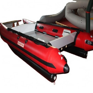 (CE) pvc red12ft inflatable catamaran boat high speed boat for sale