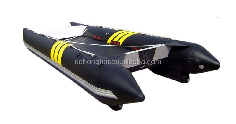 (CE) pvc red12ft inflatable catamaran boat high speed boat for sale