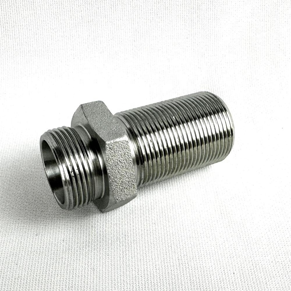 6C 6D Stainless Steel BSP MALE Thread Hydraulic Welded joint Adapter Fittings External Thread Connector spare parts nipple