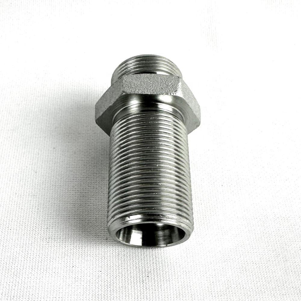 6C 6D Stainless Steel BSP MALE Thread Hydraulic Welded joint Adapter Fittings External Thread Connector spare parts nipple