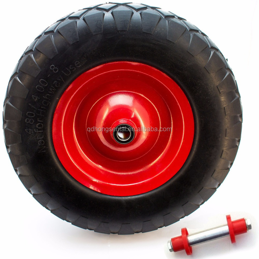 16*4.00- 8inch plastic rim pneumatic rubber wheel with axle