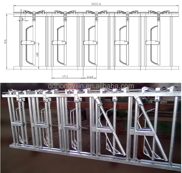 Cow Headlocks For Cattle Headlock system Cattle Feeder barrier Dairy Farm Equipment cattle head gate