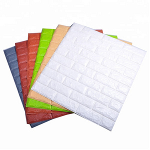 Self-adhesive Wall Panel Tiles Foam Warm Color 3D Wallpaper for Home Decoration