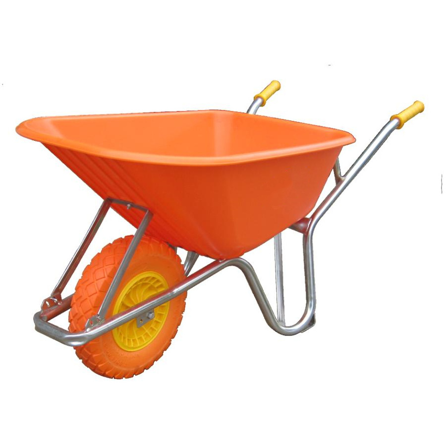 6 Cu. Ft Poly Tray Heavy Duty Wheelbarrow with Steel Frame