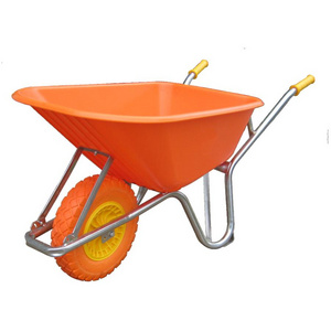 6 Cu. Ft Poly Tray Heavy Duty Wheelbarrow with Steel Frame