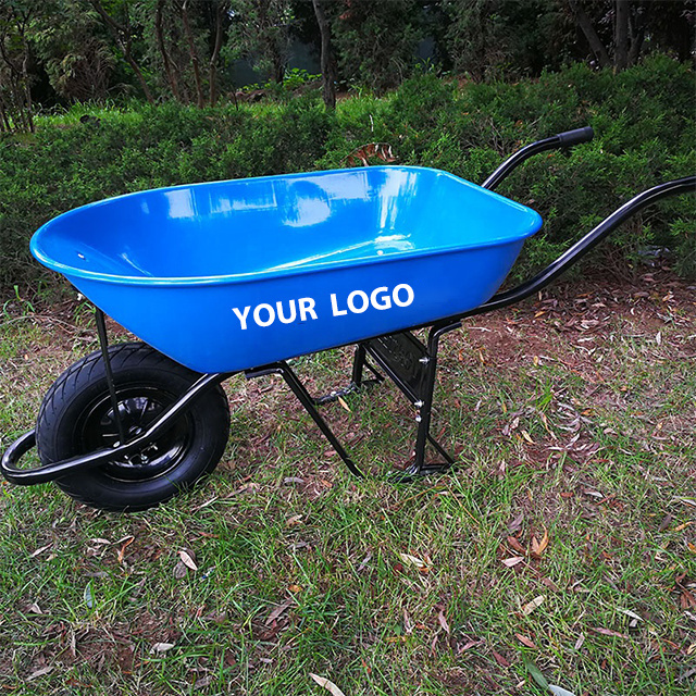 High Quality Pneumatic PU Foam Rubber Wheel Barrow Construction 200KG carretilla Metal Concrete usa wheelbarrow