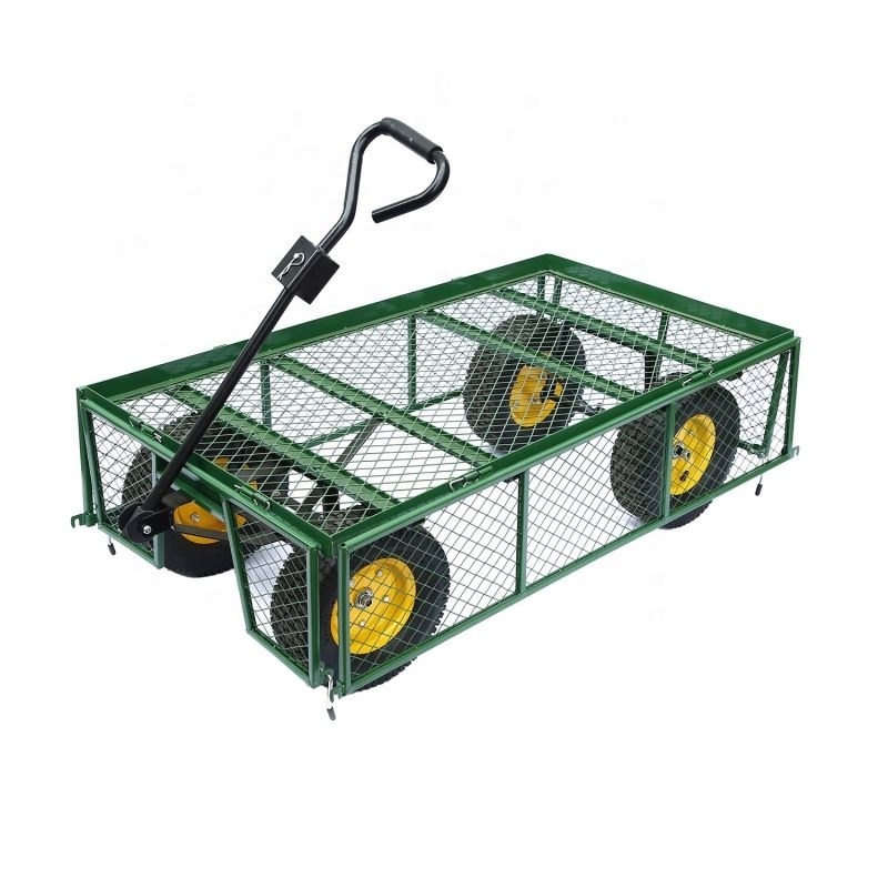 flat hand psuh trolley folded shopping cart for warehouse goods movingWarehouse high quality tool hand push flat cart transport