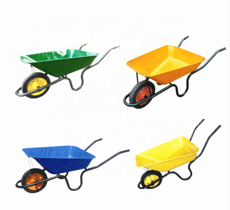 Construction heavy duty garden metal powered coating lasher builders wheelbarrow for Zimbabwe Sri Lanka South Africa market