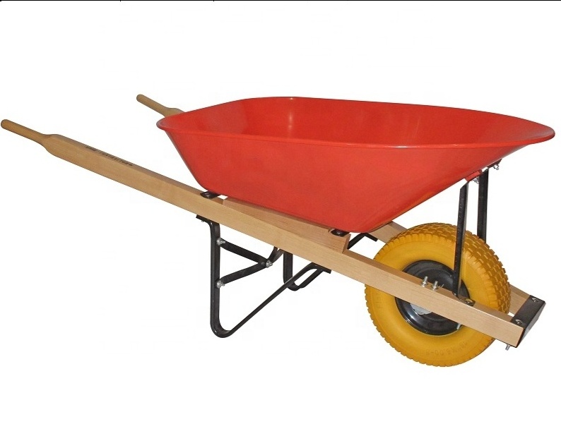 ERIE 6 Cu. Ft. Landscaper/Contractor Wheelbarrow with Steel Tray and Flat Free Tire