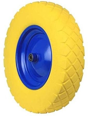 wheelbarrow PU wheel 3.50-8 tires solid rubber polyurethane thru-axle puncture-proof