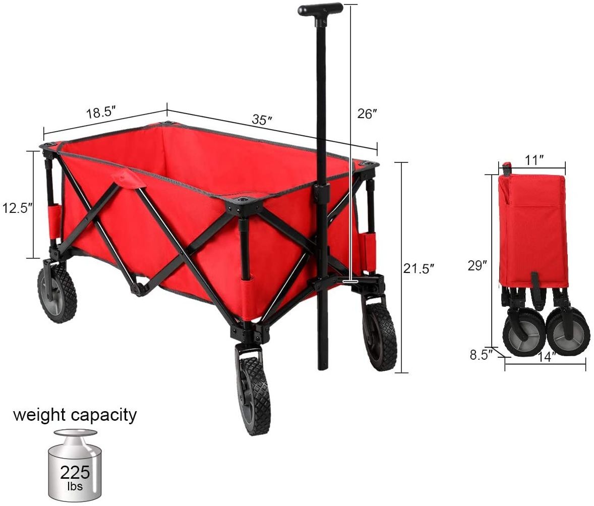 Collapsible wagon camp fish garden foldable trolley cart beach wagon cart