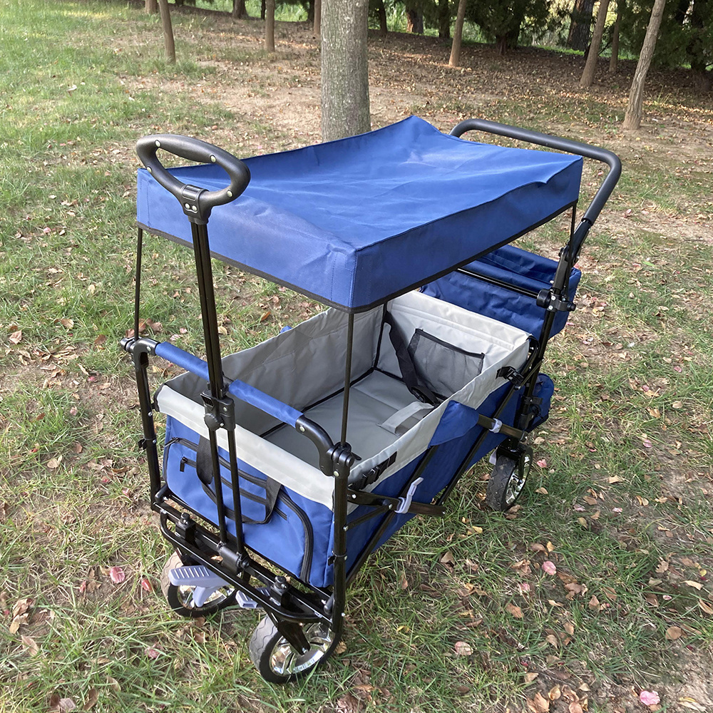 Collapsible Folding Utility Beach Trolley Hand Cart Camping Heavy Duty Wagon Cart