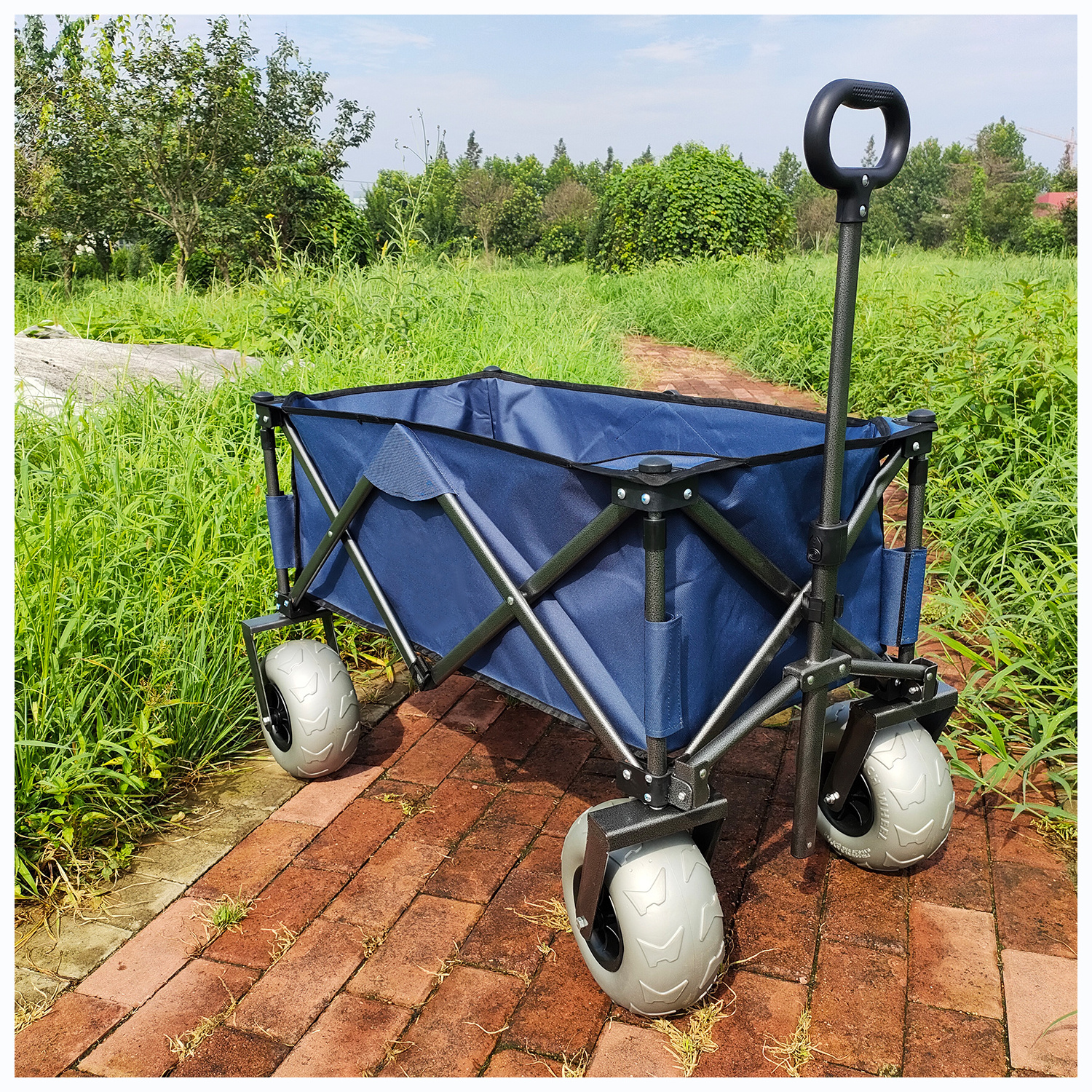 beach cart with balloon tires folding wagon camping cart