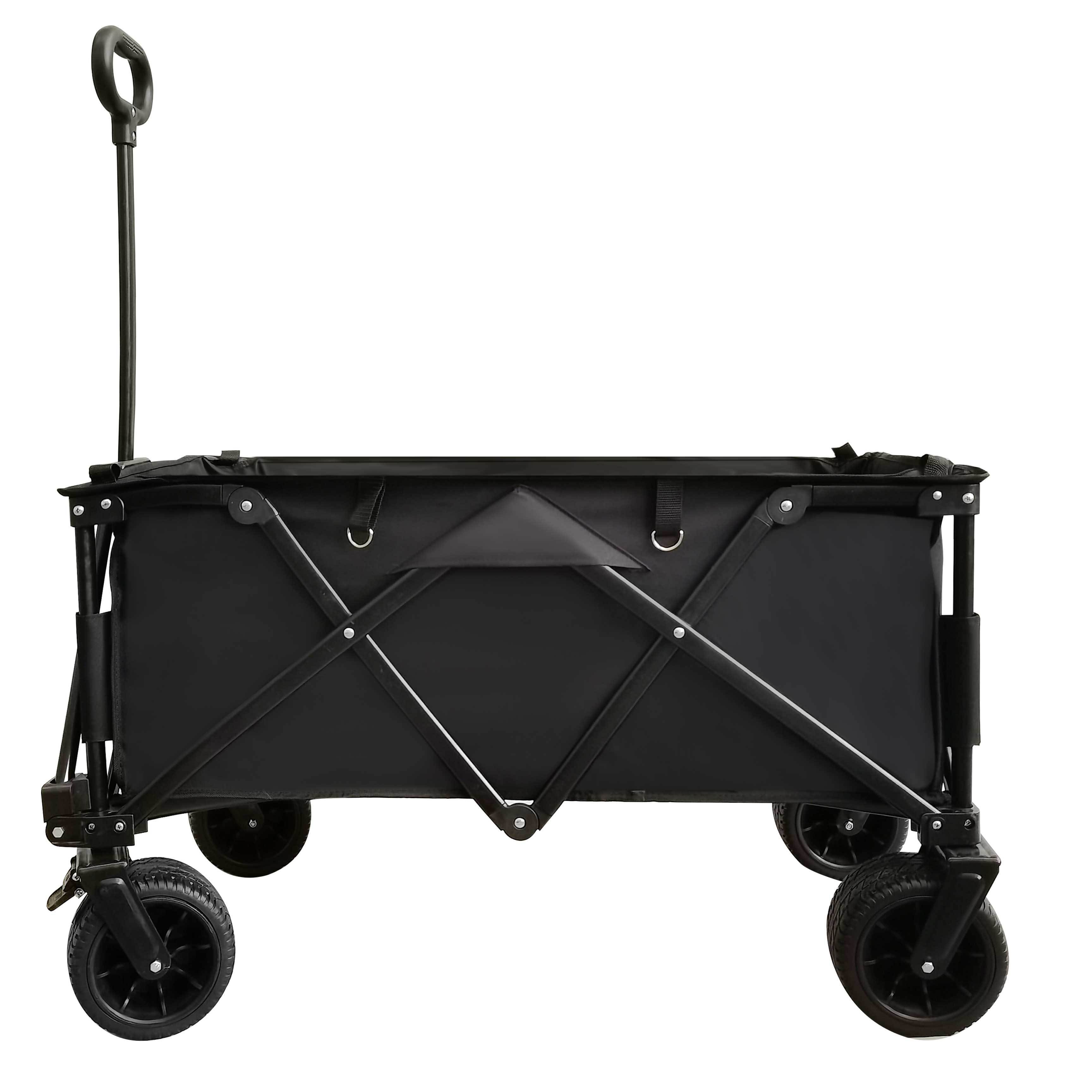 trolley cart camping folding wagon 300 pound capacity 4 wheel garden tool folding wagon with seats