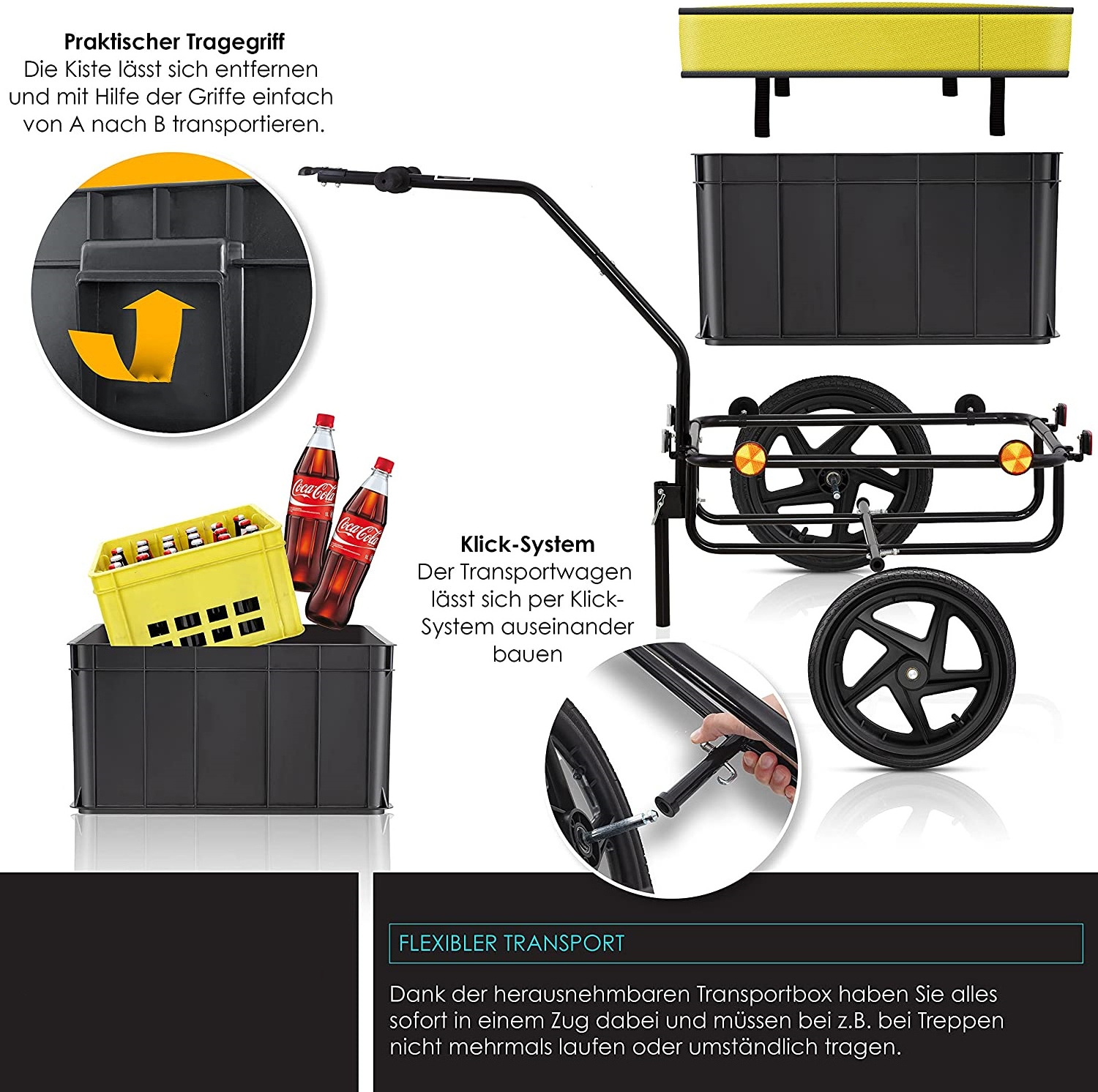 bike cargo trailer camping wagon cart folding trolley bicycle trailer cargo