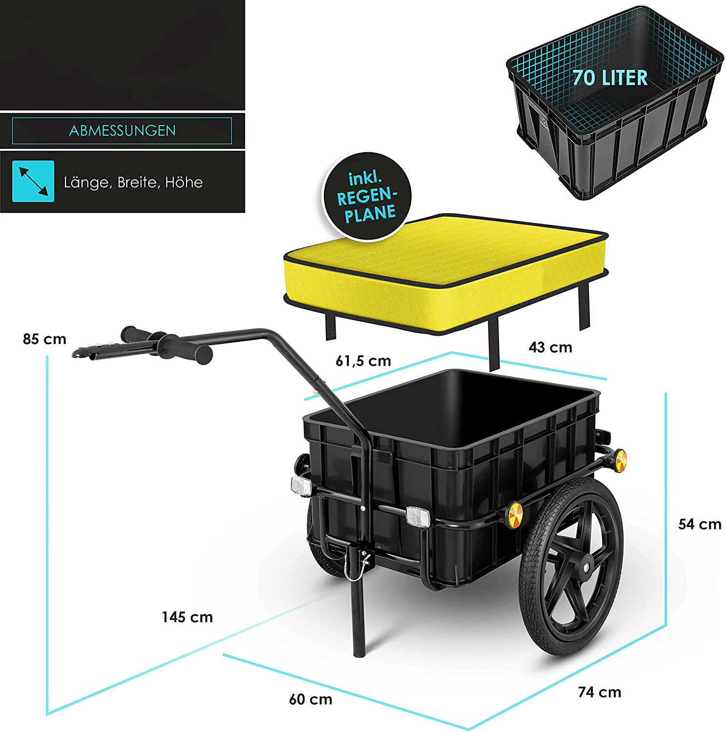 bike cargo trailer camping wagon cart folding trolley bicycle trailer cargo