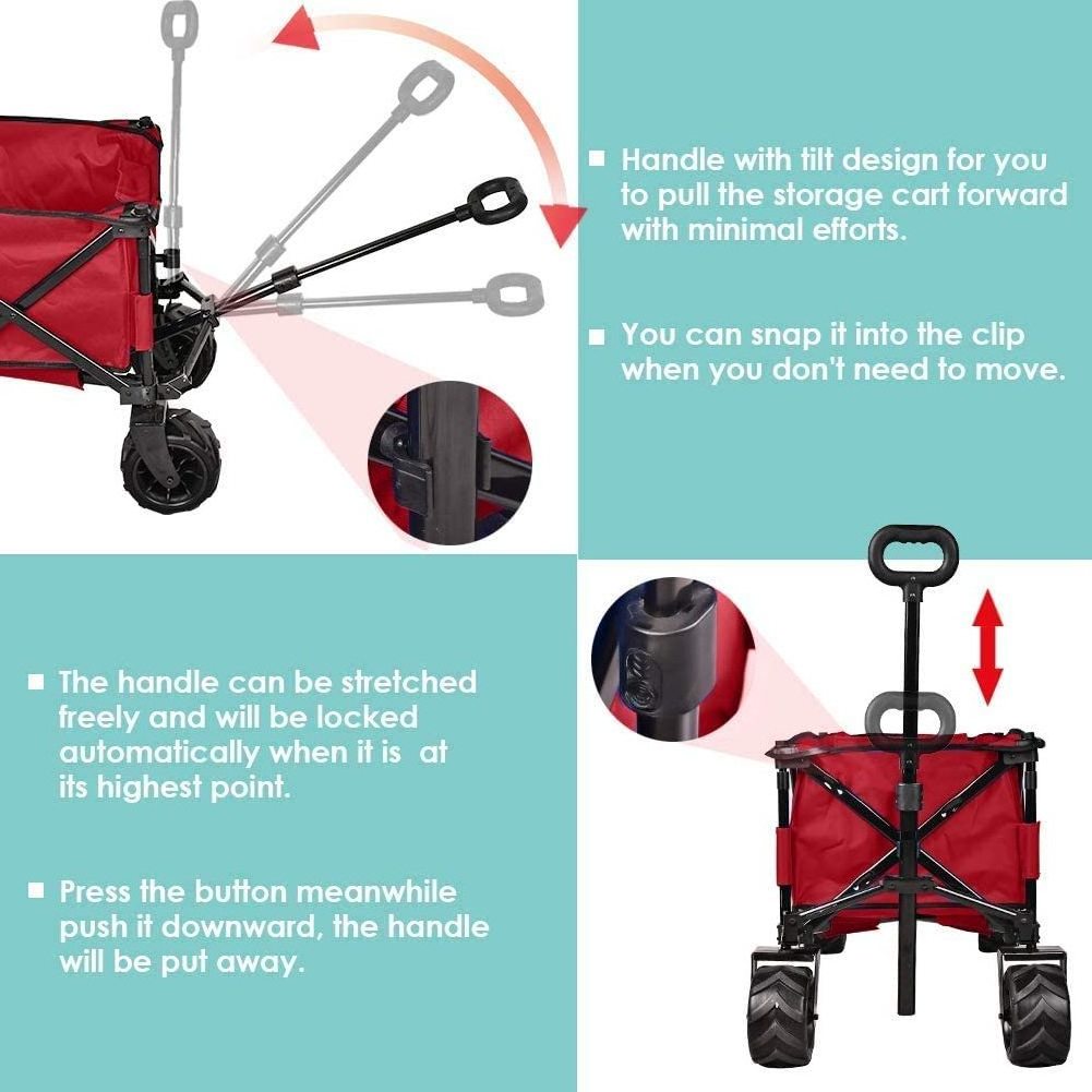 Collapsible Folding Utility Wagon Cart wagon trolley folding beach trolley