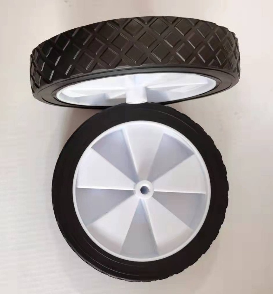 Durable customized rueda de 8 inch plastic/ PU/PVC/ Rubber cart wheels