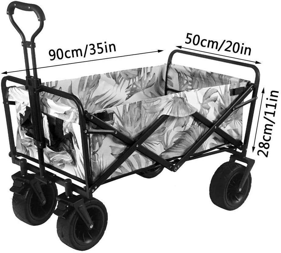 Outdoor  Portable  Folding Camping  4 Wheeled Trolley  Heavy Duty Beach  Foldable Wagon Cart  with Table