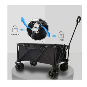 4 wheel garden tool folding wagon cart 300 pound capacity collapsible camping foldable garden trolley 80kg folding wagon