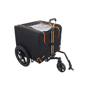 2 in 1 Bike Pet Trailer Foldable Camper Heavy Duty Bike Trailer For Pet Dog Carts