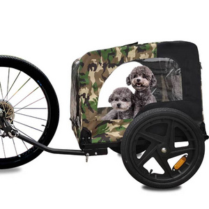 Pet Bike Trailer  Small & Medium Sized Dogs Bicycle Carrier  Foldable Frame Dog Bike Trailer