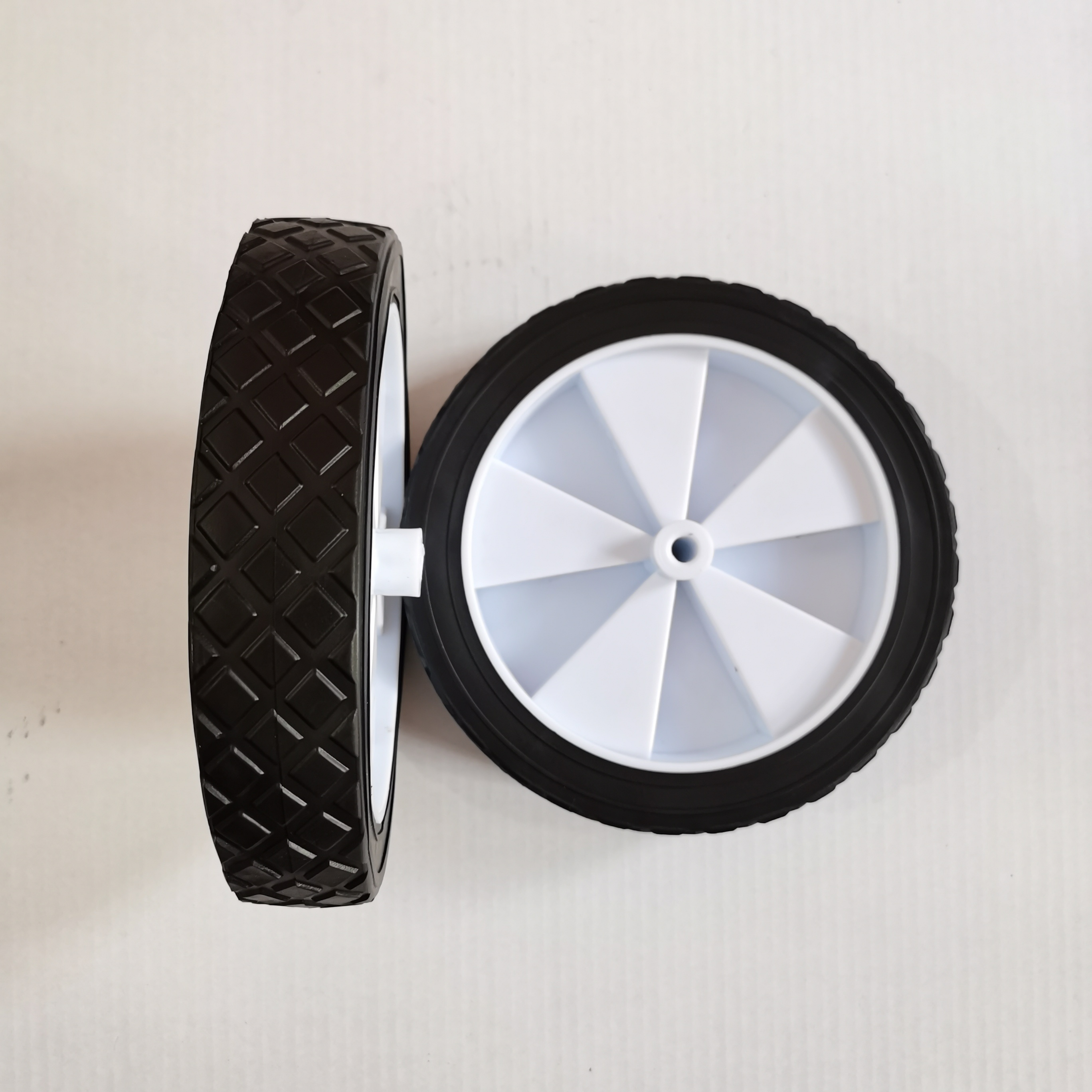 Durable customized rueda de 8 inch plastic/ PU/PVC/ Rubber cart wheels