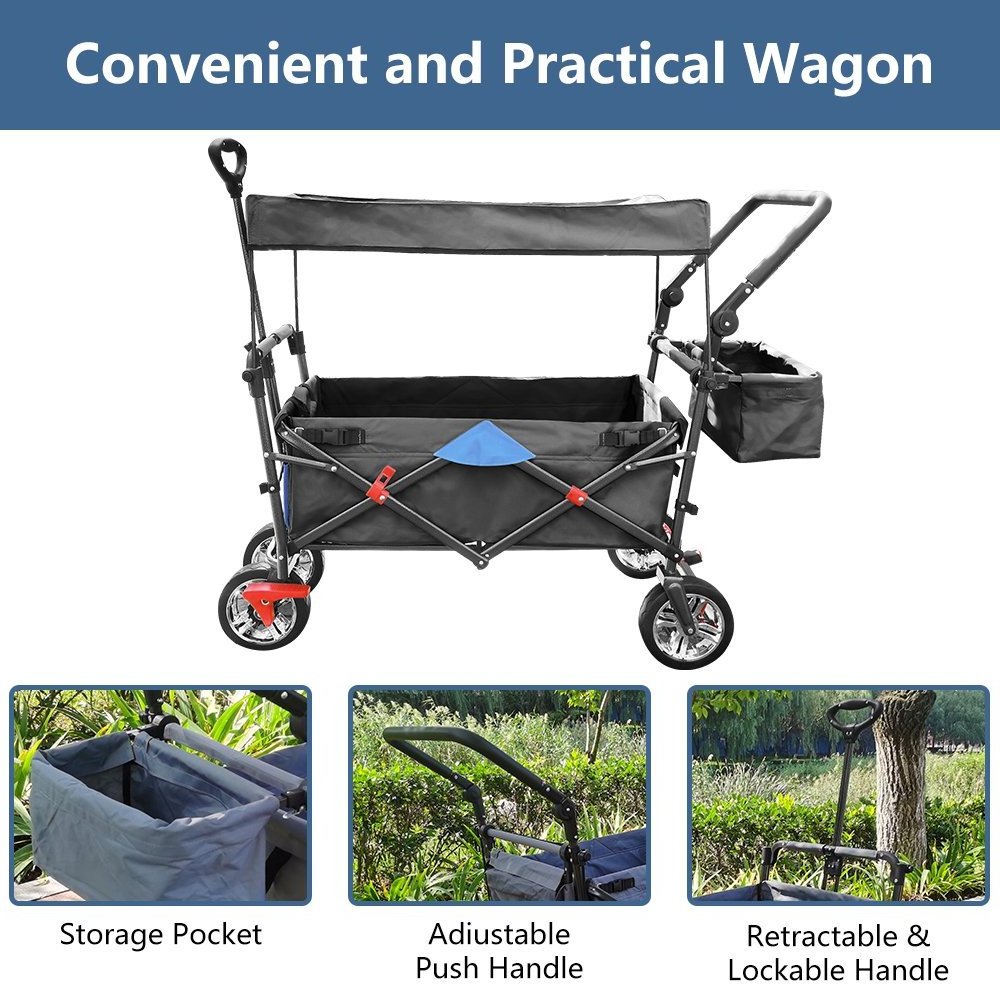 2022 hot kids wagon stroller collapsible utility cart camping folding beach trolley