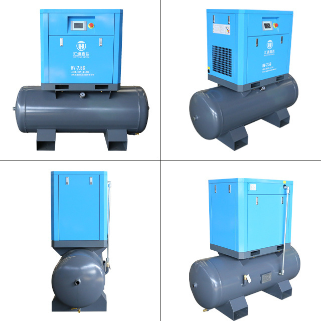 Widely used superior quality mobile tanks 7.5kw rotary screw air compressor with tank