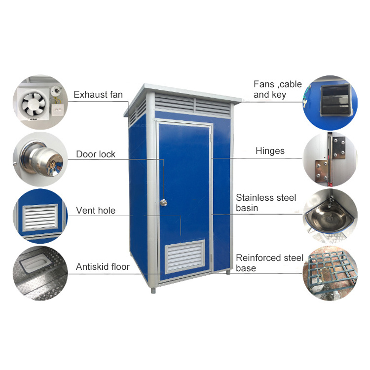 Sandwich Panel Luxury Outdoor-Camping-Mobile-Flush-Portable-Toilet Public Mobile Showers Toilet For Sale