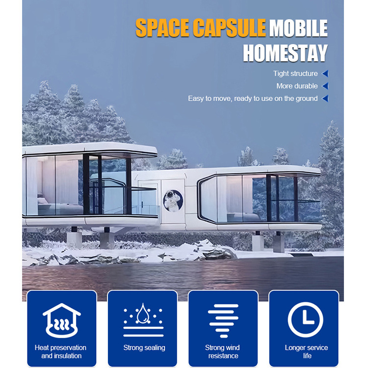 House Space Capsule Bed Hotel Cabin Modular Prefab Mobile Space Capsule Container Home Capsule House Commercial Space