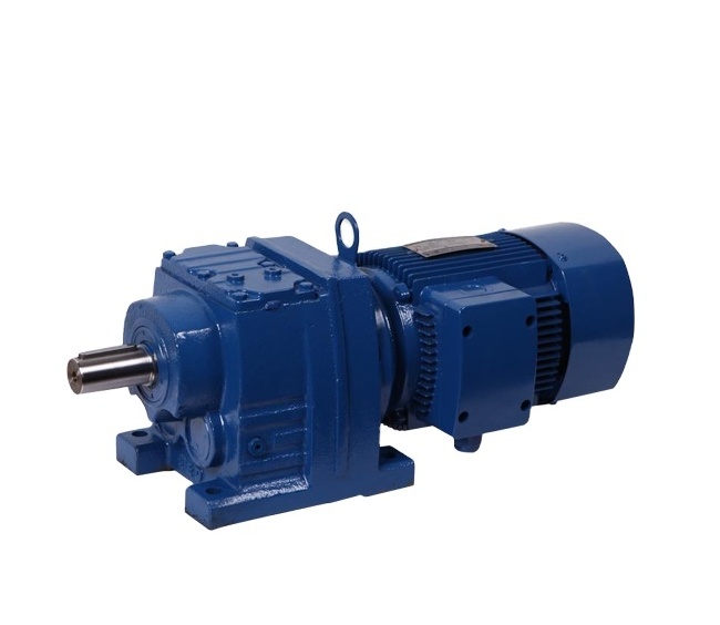 High quality R series rigid tooth flank R57 Helical gear reducer with Motor for driving equipment