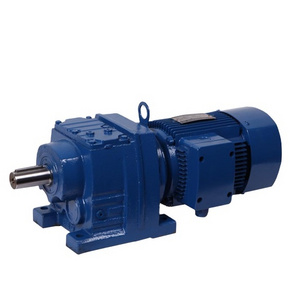 High quality R series rigid tooth flank R57 Helical gear reducer with Motor for driving equipment