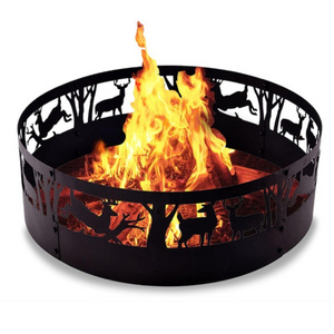 Heavy Duty Fire Rings for Outdoors Patterned Design Bonfire Ring Insert for Cooking Grate Fire Pit Ring