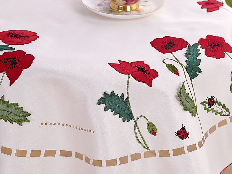 White round vinyl wedding lace christmas embroidered tablecloth for sale