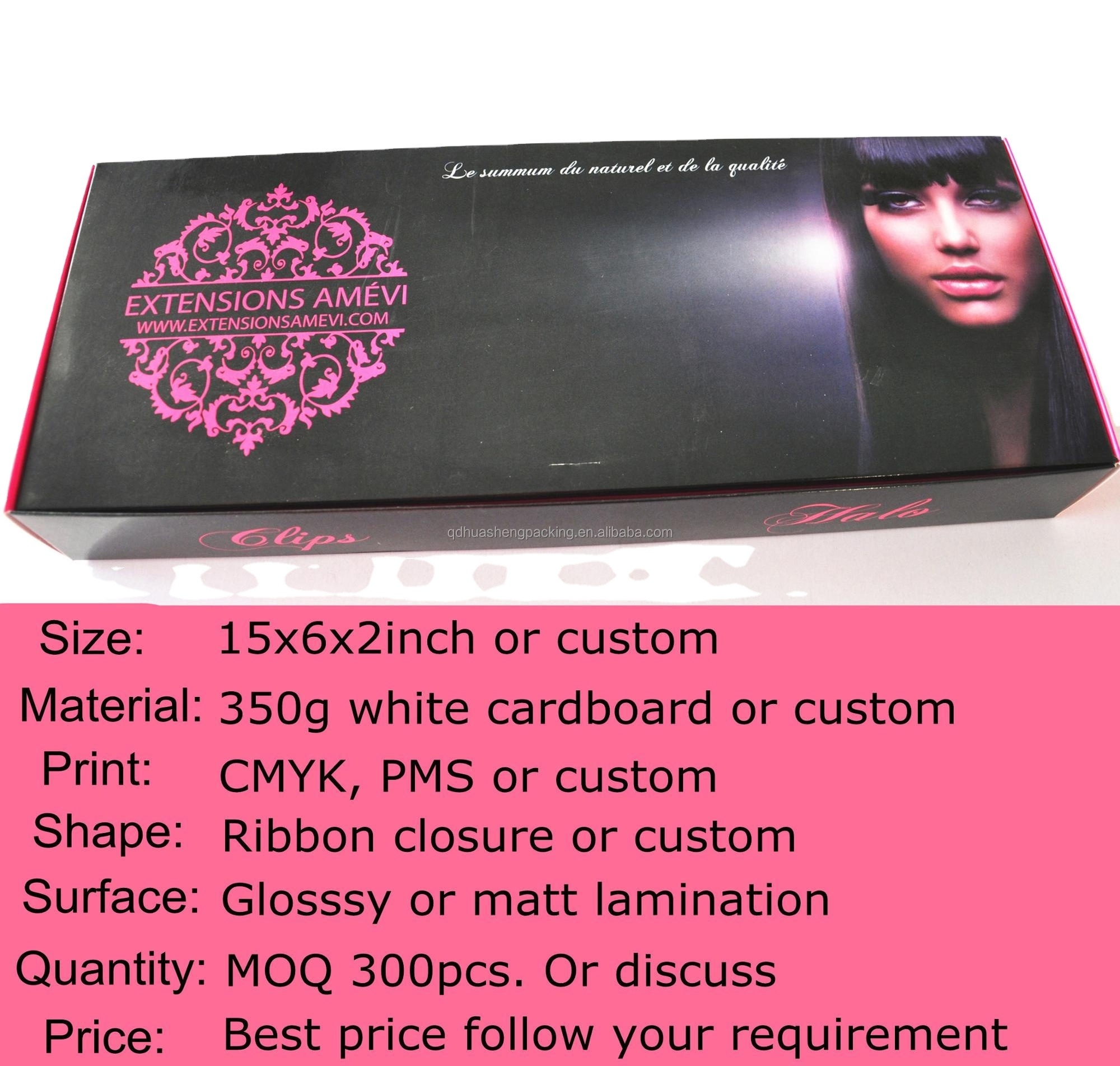 Custom logo paper luxury hair extension delivery accessories box scissor packing packaging