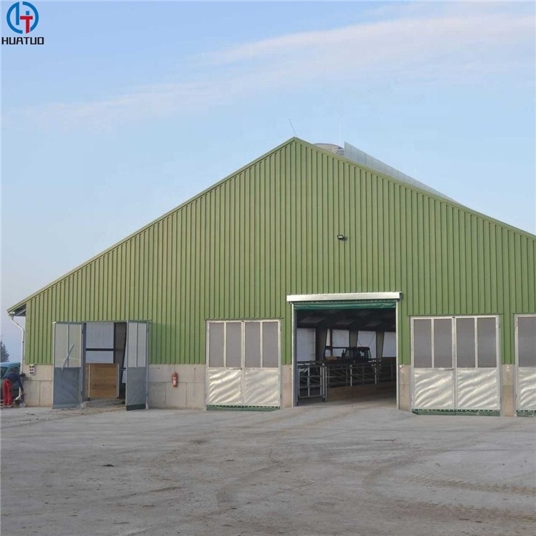 Low Cost Prefab Steel Structural Chicken Cow Pig Cattle Dairy Farm Building House Sheds Ready Made Poultry Farm Design