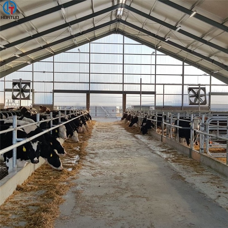 Low Cost Prefab Steel Structural Chicken Cow Pig Cattle Dairy Farm Building House Sheds Ready Made Poultry Farm Design