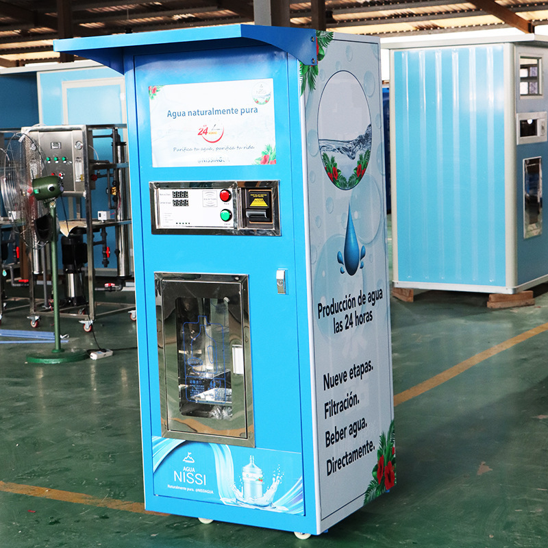 Self service unmanned water dispenser with coin operated RO reverse osmosis community water purifier