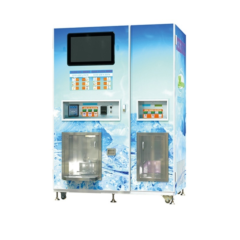 Outdoor 24-hour self-service ice vending machine, suitable for bulk and bagged automatic ice vending machines