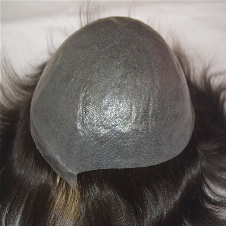 Men hair pieces Indian remy human hair toupee for men cheap price men wig no chemical top quality PU thin skin toupee