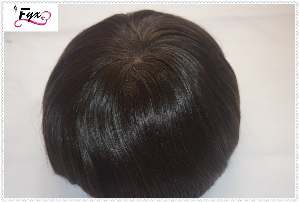 Men hair pieces Indian remy human hair toupee for men cheap price men wig no chemical top quality PU thin skin toupee