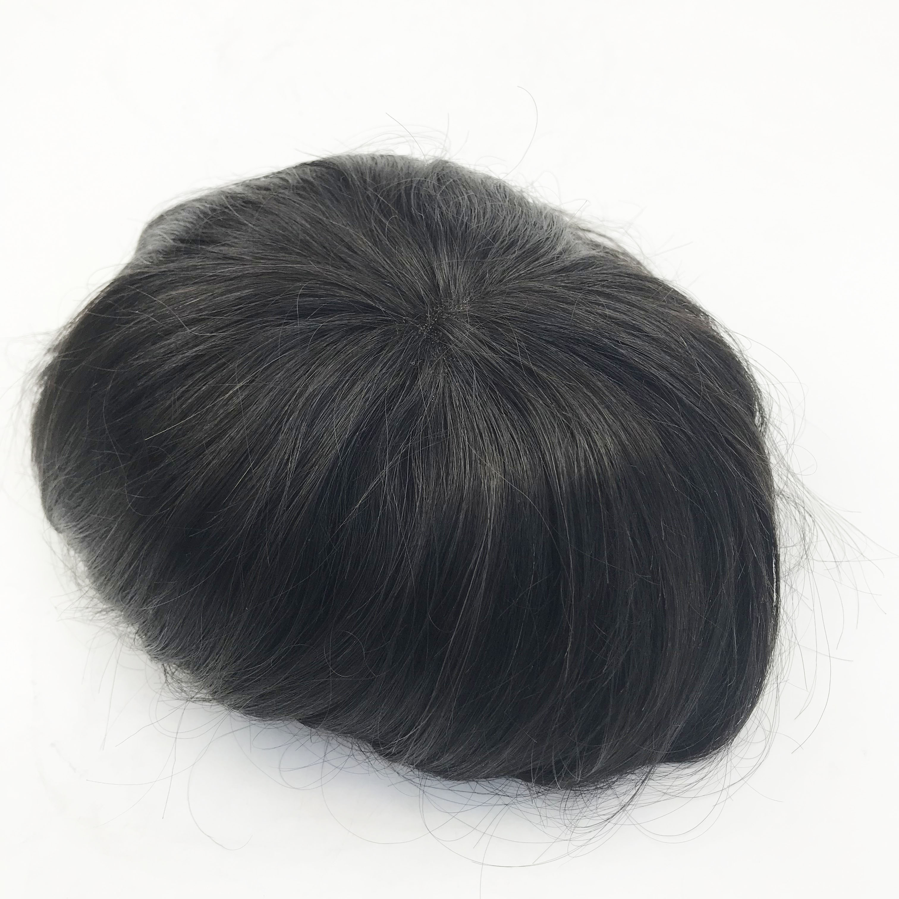 Men hair pieces Indian remy human hair toupee for men cheap price men wig no chemical top quality PU thin skin toupee