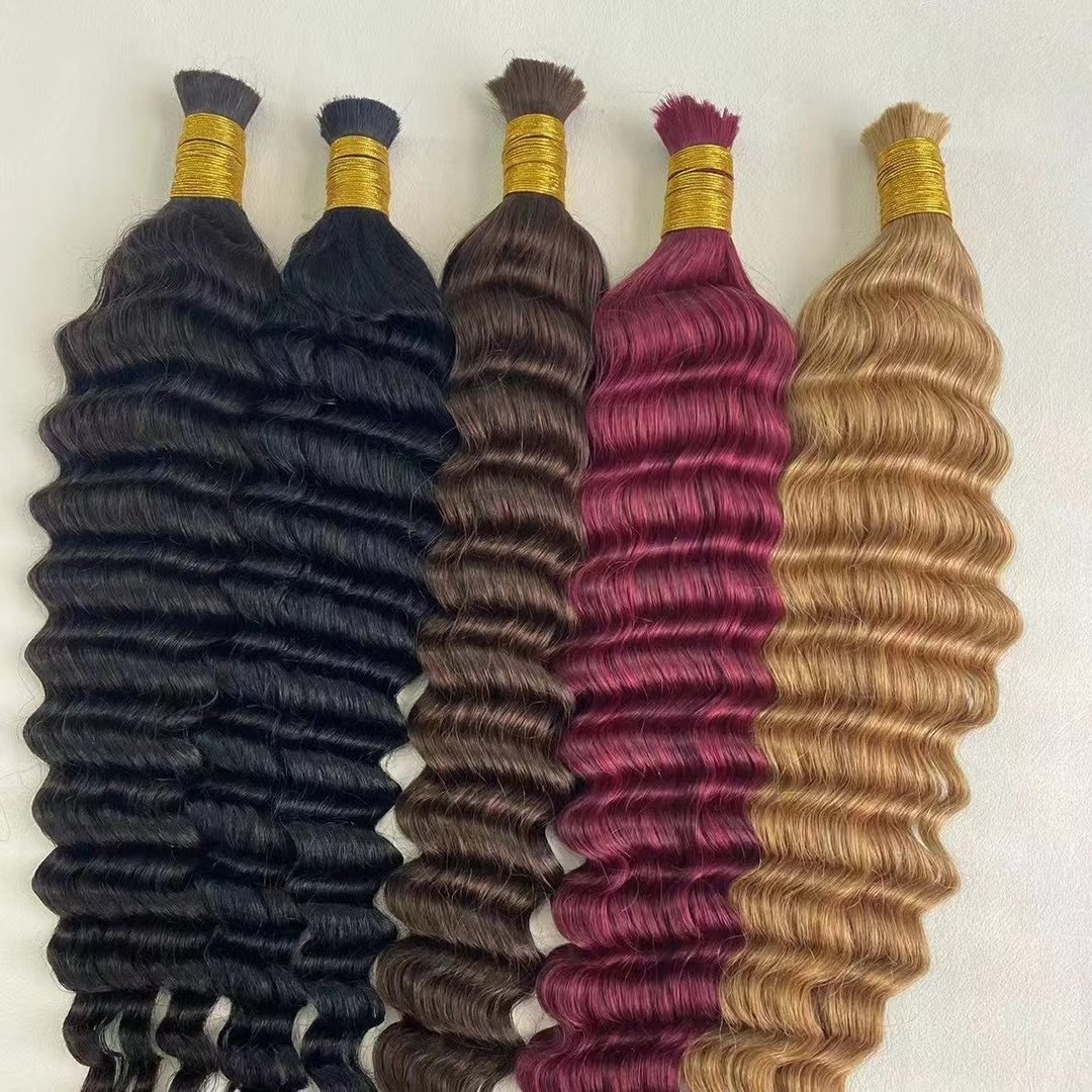 deep wave bundles 100% Human Hair Extensions Braiding Hair Bulk Bundles Hair For Braiding