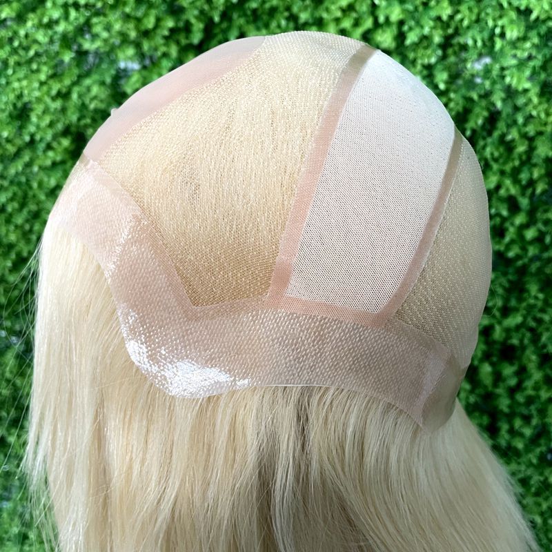 Customized hand tied full lace wigs with PU around Glueless medical jewish wig kosher wigs