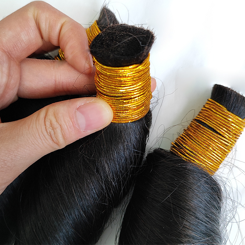 wholesale raw Indian hair bundles 100% Human Braiding Hair Bulk Bundles Hair For Braiding  Bouncy Spring Curly