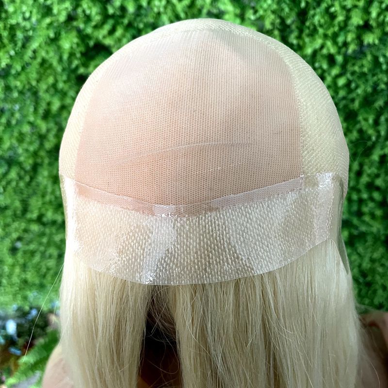 Customized hand tied full lace wigs with PU around Glueless medical jewish wig kosher wigs