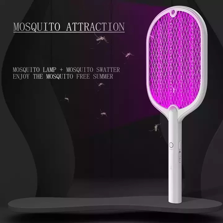 Foldable Ultrasonic Pest Repeller Control Electric Mosquito Killer Fly Racket Swatter Racket Rechargeable